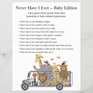 Oerwoud Safari Baby shower Games Flyer