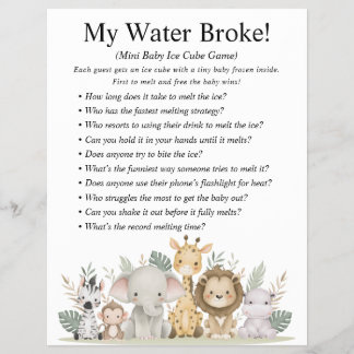 Oerwoud Safari Baby shower Games Flyer