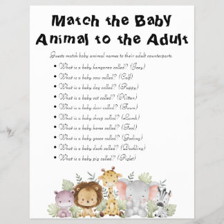 Oerwoud Safari Baby shower Games Flyer