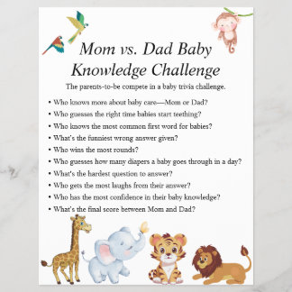 Oerwoud Safari Baby shower Games Flyer