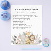 Oerwoud Safari Baby shower Games Flyer (Enkel)