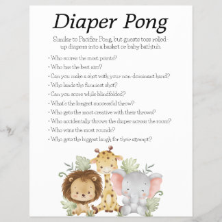 Oerwoud Safari Baby shower Games Flyer