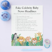 Oerwoud Safari Baby shower Games Flyer (Enkel)