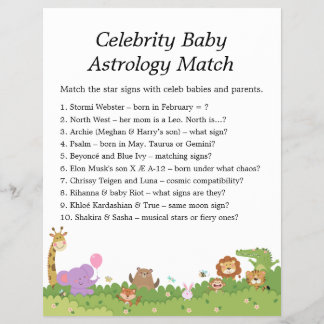 Oerwoud Safari Baby shower Games Flyer