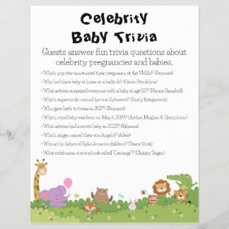 Oerwoud Safari Baby shower Games Flyer
