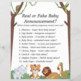Oerwoud Safari Baby shower Games Flyer