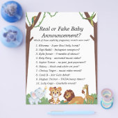 Oerwoud Safari Baby shower Games Flyer (Enkel)