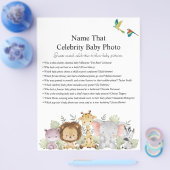 Oerwoud Safari Baby shower Games Flyer (Enkel)