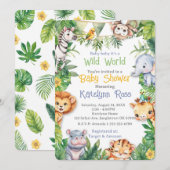 Oerwoud Safari Baby shower Kaart (Voorkant / Achterkant)