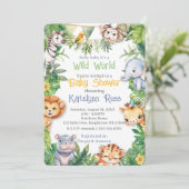 Oerwoud Safari Baby shower Kaart (Staand voorkant)