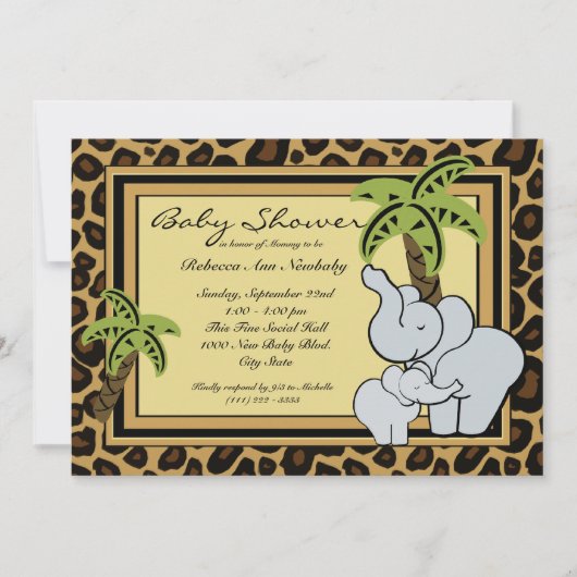 Oerwoud Safari Baby shower Kaart (Voorkant)