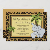 Oerwoud Safari Baby shower Kaart (Voorkant / Achterkant)