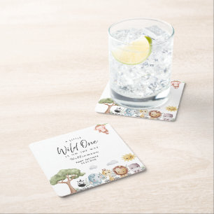 Oerwoud Safari Baby shower Kartonnen Onderzetters