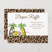 Oerwoud Safari Baby shower Luier Raffle Kaart (Voorkant / Achterkant)