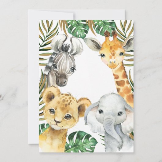 Oerwoud Safari Baby shower Oh Boy Uitnodiging (Achterkant)