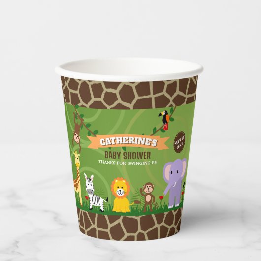 Oerwoud Safari Baby shower Papieren Bekers (Voorkant)