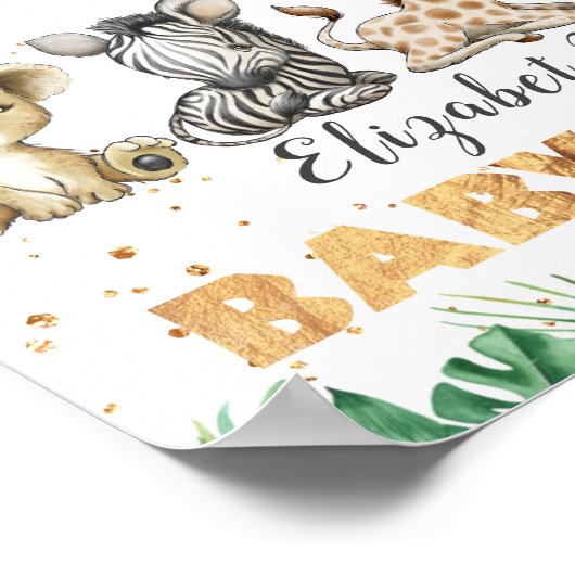 Oerwoud Safari Baby shower Party Poster (Hoek)