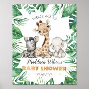 Oerwoud Safari Baby shower Party Poster