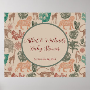  Oerwoud Safari Baby shower Poster