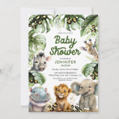 Oerwoud Safari Baby shower Uitnodiging (Voorkant)