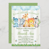 Oerwoud Safari Baby shower Uitnodiging (Voorkant / Achterkant)
