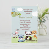 Oerwoud Safari Baby shower Uitnodiging (Staand voorkant)