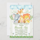 Oerwoud Safari Baby shower Uitnodiging (Voorkant)
