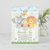 Oerwoud Safari Baby shower Uitnodiging (Staand voorkant)