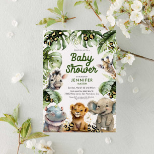 Oerwoud Safari Baby shower Uitnodiging