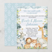 Oerwoud Safari Baby shower uitnodiging (Voorkant / Achterkant)