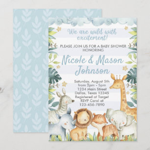 Oerwoud Safari Baby shower Uitnodiging
