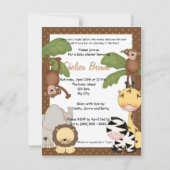 Oerwoud safari baby shower uitnodiging (Voorkant)
