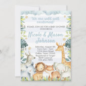 Oerwoud Safari Baby shower Uitnodiging (Voorkant)