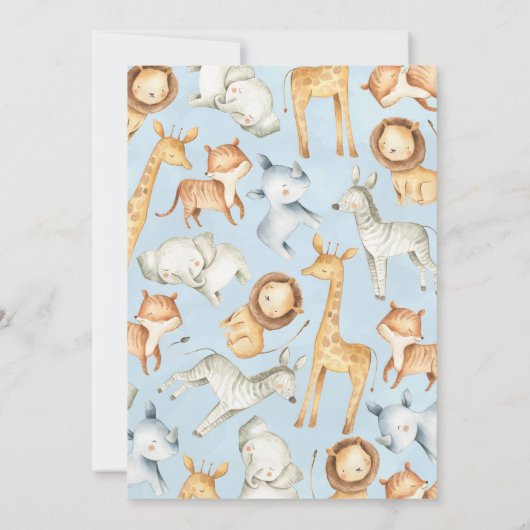 Oerwoud Safari Baby shower Uitnodiging (Achterkant)