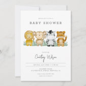 Oerwoud Safari Baby shower Uitnodiging tropisch (Voorkant)