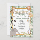 Oerwoud Safari Baby Shower-uitnodigingen Kaart (Voorkant)