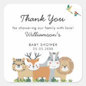 Oerwoud Safari Baby shower Vierkante Sticker (Voorkant)
