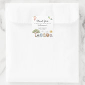 Oerwoud Safari Baby shower Vierkante Sticker (Tas)