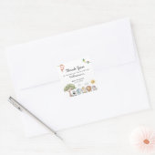 Oerwoud Safari Baby shower Vierkante Sticker (Envelop)