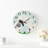 Oerwoud Safari Baby Zebra Nursery Wall Clock Grote Klok (Huis)