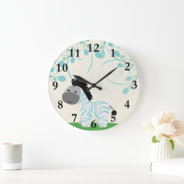 Oerwoud Safari Baby Zebra Nursery Wall Clock Grote Klok