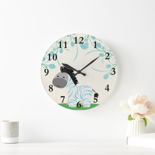 Oerwoud Safari Baby Zebra Nursery Wall Clock Grote Klok (Huis)