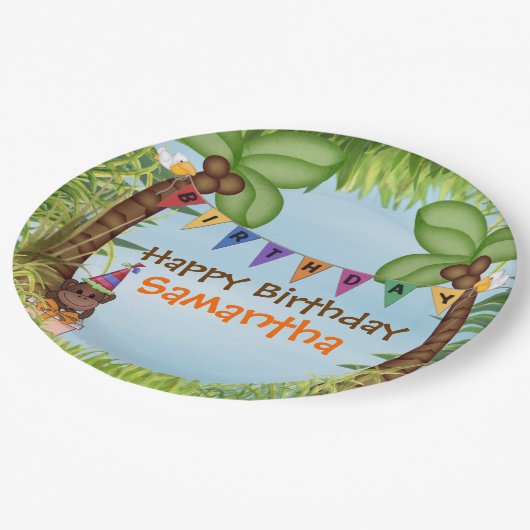 Oerwoud Safari Birthday Paper Bord (Gekanteld)