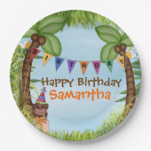 Oerwoud Safari Birthday Paper Bord (Voorkant)