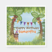 Oerwoud Safari Birthday Paper Napkin Servetten (Voorkant)