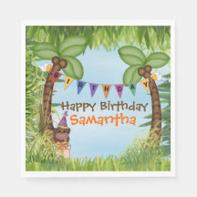 Oerwoud Safari Birthday Paper Napkin