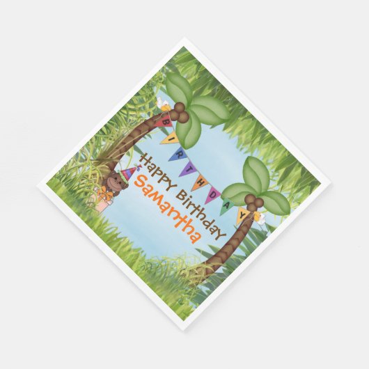 Oerwoud Safari Birthday Paper Napkin Servetten (Hoek)