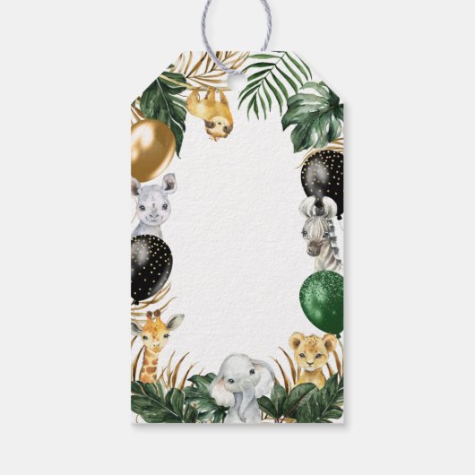 Oerwoud Safari Birthday Party Favor Bedankt thema Cadeaulabel (Achterkant)