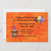 Oerwoud Safari Birthday Party Invitation Kaart (Achterkant)