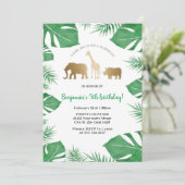 Oerwoud, Safari Birthday Party Kaart (Staand voorkant)